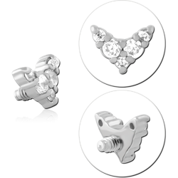 SURGICAL STEEL GRADE 316L JEWELED ATTACHMENT FOR 1.6MM INTERNALLY THREADED PINS