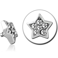 SURGICAL STEEL GRADE 316L JEWELED ATTACHMENT FOR 1.6MM INTERNALLY THREADED PINS - STAR