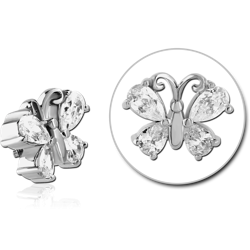 SURGICAL STEEL GRADE 316L INTERNALLY THREADED JEWELED BUTTERFLY ATTACHMENT FOR 1.6MM INTERNALLY THREADED PINS