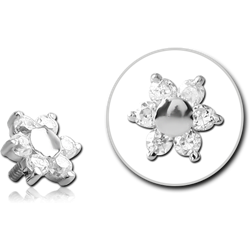 SURGICAL STEEL GRADE 316L INTERNALLY THREADED JEWELED FLOWER ATTACHMENT