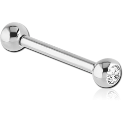 SURGICAL STEEL GRADE 316L INTERNALLY THREADED MICRO BARBELL WITH JEWELED DISC