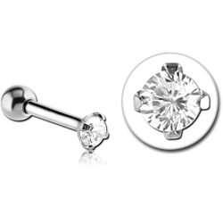 SURGICAL STEEL GRADE 316L INTERNALLY THREADED JEWELED MICRO BARBELL