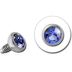 SURGICAL STEEL GRADE 316L JEWELED BALL FOR 1.2MM INTERNALLY THREADED PINS