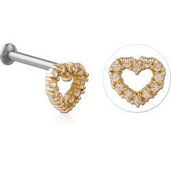 14 KARAT GOLD YELLOW JEWELED ATTACHMENT FOR 1.2MM INTERNALLY THREADED PINS