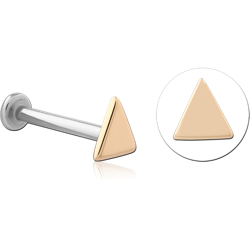 14K GOLD ATTACHMENT WITH 	SURGICAL STEEL GRADE 316L INTERNALLY THREADED MICRO LABRET PIN