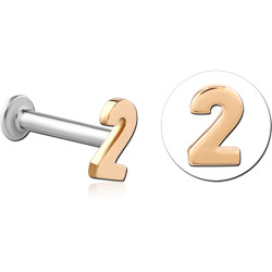 14 KARAT GOLD YELLOW ATTACHMENT WITH SURGICAL STEEL INTERNALLY THREADED MICRO LABRET PIN