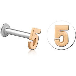 14 KARAT GOLD YELLOW ATTACHMENT WITH SURGICAL STEEL INTERNALLY THREADED MICRO LABRET PIN