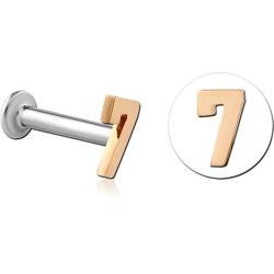 14 KARAT GOLD YELLOW ATTACHMENT WITH SURGICAL STEEL INTERNALLY THREADED MICRO LABRET PIN