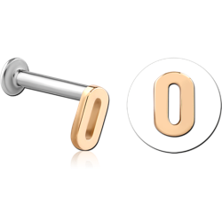 14 KARAT GOLD YELLOW ATTACHMENT WITH SURGICAL STEEL INTERNALLY THREADED MICRO LABRET PIN