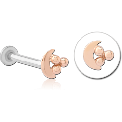 14K ROSE GOLD ATTACHMENT WITH SURGICAL STEEL GRADE 316L INTERNALLY THREADED MICRO LABRET PIN