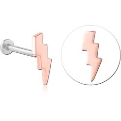 14 KARAT ROSE GOLDATTACHMENT WITH SURGICAL STEEL INTERNALLY THREADED MICRO LABRET PIN