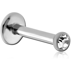 SURGICAL STEEL GRADE 316L INTERNALLY THREADED PREMIUM CRYSTAL JEWELED MICRO LABRET