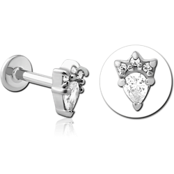 SURGICAL STEEL GRADE 316L INTERNALLY THREADED JEWELED MICRO LABRET