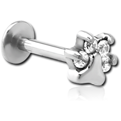 SURGICAL STEEL GRADE 316L INTERNALLY THREADED JEWELED MICRO LABRET