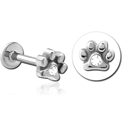 SURGICAL STEEL GRADE 316L INTERNALLY THREADED JEWELED MICRO LABRET