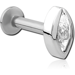 SURGICAL STEEL GRADE 316L INTERNALLY THREADED JEWELED MICRO LABRET