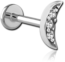 SURGICAL STEEL GRADE 316L INTERNALLY THREADED JEWELED MICRO LABRET