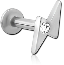 SURGICAL STEEL GRADE 316L INTERNALLY THREADED JEWELED MICRO LABRET