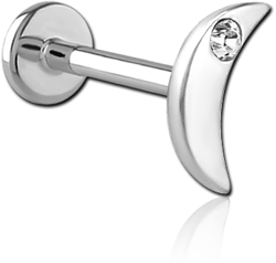 SURGICAL STEEL GRADE 316L INTERNALLY THREADED JEWELED MICRO LABRET