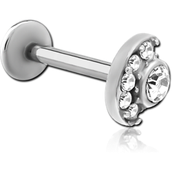 SURGICAL STEEL GRADE 316L INTERNALLY THREADED JEWELED MICRO LABRET