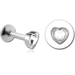 SURGICAL STEEL GRADE 316L INTERNALLY THREADED JEWELED MICRO LABRET