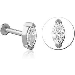 SURGICAL STEEL GRADE 316L INTERNALLY THREADED JEWELED MICRO LABRET