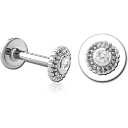 SURGICAL STEEL GRADE 316L INTERNALLY THREADED JEWELED MICRO LABRET