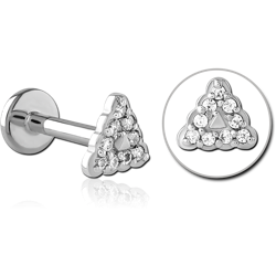 SURGICAL STEEL GRADE 316L INTERNALLY THREADED JEWELED MICRO LABRET