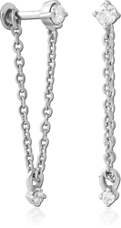 SURGICAL STEEL GRADE 316L INTERNALLY THREADED JEWELED MICRO LABRET