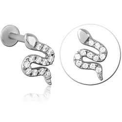 SURGICAL STEEL GRADE 316L INTERNALLY THREADED JEWELED MICRO LABRET