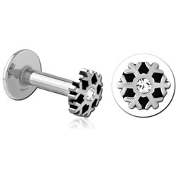 SURGICAL STEEL GRADE 316L INTERNALLY THREADED JEWELED MICRO LABRET