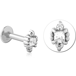 SURGICAL STEEL GRADE 316L INTERNALLY THREADED JEWELED MICRO LABRET