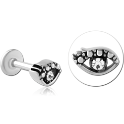 SURGICAL STEEL GRADE 316L INTERNALLY THREADED JEWELED MICRO LABRET