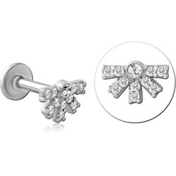 SURGICAL STEEL GRADE 316L INTERNALLY THREADED JEWELED MICRO LABRET