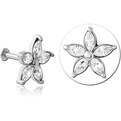 SURGICAL STEEL GRADE 316L INTERNALLY THREADED JEWELED MICRO LABRET