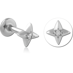 SURGICAL STEEL GRADE 316L INTERNALLY THREADED JEWELED MICRO LABRET