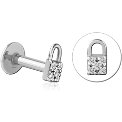 SURGICAL STEEL GRADE 316L INTERNALLY THREADED JEWELED MICRO LABRET