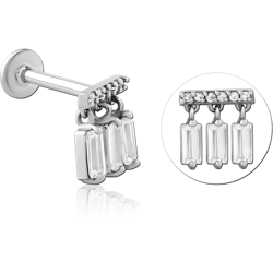 SURGICAL STEEL GRADE 316L INTERNALLY THREADED JEWELED MICRO LABRET