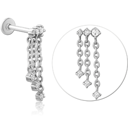 SURGICAL STEEL GRADE 316L INTERNALLY THREADED JEWELED MICRO LABRET