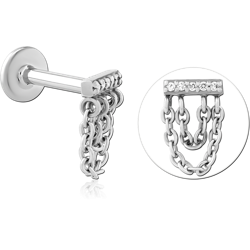 SURGICAL STEEL GRADE 316L INTERNALLY THREADED JEWELED MICRO LABRET