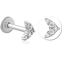 SURGICAL STEEL GRADE 316L INTERNALLY THREADED JEWELED MICRO LABRET