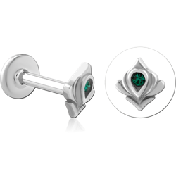 SURGICAL STEEL GRADE 316L INTERNALLY THREADED JEWELED MICRO LABRET