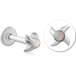 SURGICAL STEEL GRADE 316L INTERNALLY THREADED JEWELED MICRO LABRET