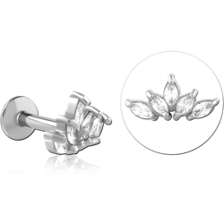 SURGICAL STEEL GRADE 316L INTERNALLY THREADED JEWELED MICRO LABRET