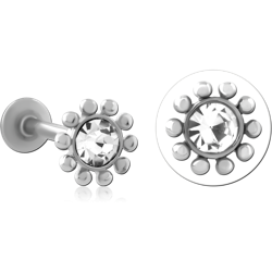 SURGICAL STEEL GRADE 316L INTERNALLY THREADED JEWELED MICRO LABRET