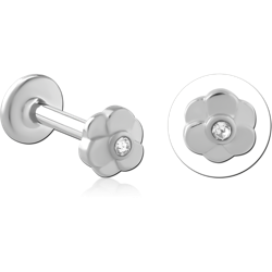 SURGICAL STEEL GRADE 316L INTERNALLY THREADED JEWELED MICRO LABRET