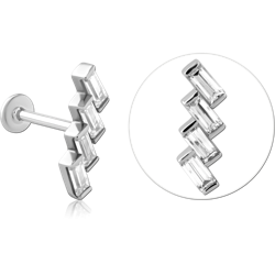 SURGICAL STEEL GRADE 316L INTERNALLY THREADED JEWELED MICRO LABRET