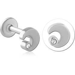 SURGICAL STEEL GRADE 316L INTERNALLY THREADED JEWELED MICRO LABRET