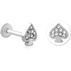 SURGICAL STEEL GRADE 316L INTERNALLY THREADED JEWELED MICRO LABRET