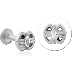 SURGICAL STEEL GRADE 316L INTERNALLY THREADED JEWELED MICRO LABRET